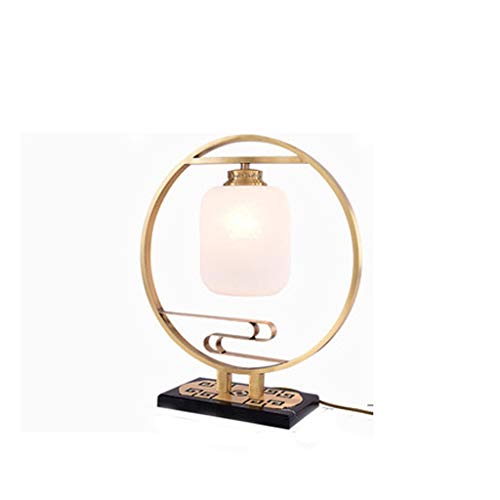 TYXHZL Personality Simple Bedroom Bedside Creative lamp Retro Copper Living Room Hotel Warm Light Study Room Lamps