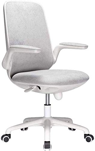 KouRy Ergonomic Office Chair with Smooth Casters, Mid Back, White