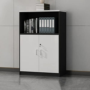 WAOCEO Wood Lateral Filing Cabinet with Door, Printer Stand - White