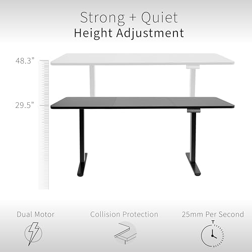 VIVO Electric Height Adjustable Stand Up Desk, White, 71 x 30 inch, Dual Motor Frame, E2B Series