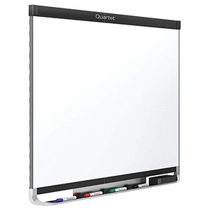 Quartet Magnetic Whiteboard, Porcelain, White Board, Dry Erase Board, 6' x 4', Black Frame, Prestige 2 Duramax (P557BP2)