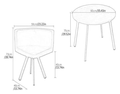 DioOnes Modern Round Table Set - 90cm Wooden Table & Chair Set