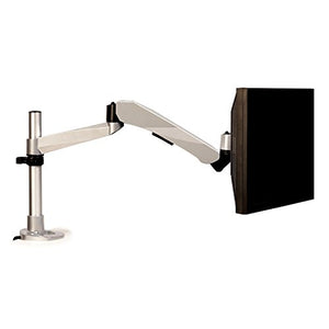 3M Easy Adjust Desk Mount Monitor Arm, Adjust Height, Tilt, Swivel and Rotation by Holding and Moving Monitor, Free Up Desk Space, Clamp or Grommet, For Monitors Up to 20 lbs <= 27", Silver (MA245S)