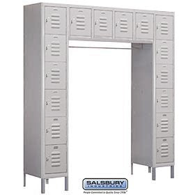 Assembled Six Tier Box Bridge 16 Box Standard Locker Color: Gray