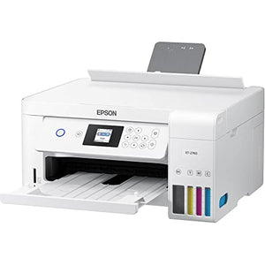 Epson EcoTank ET-2760 All-in-One Supertank Wireless Color Inkjet Printer, White - Print Scan Copy - 10.5 ppm, 5760 x 1440 dpi, Auto 2-Sided Printing, Voice Activated, 1.44" LCD, Memory Card Slot