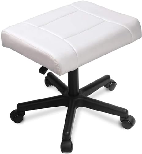 ZIRRFA Under Desk Footrest with Wheels - Gaming Chair Foot Stool, Height Adjustable 360° Rolling Leg Rest