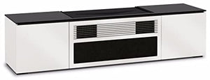 Salamander Chameleon Credenza Miami UST Media Cabinet - Gloss Doors/Sides, Black Solid Surface Top, White