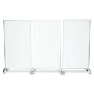 Best-Rite Mobile Lumina Room Divider, Double Sided Magnetic Whiteboard Panel, Platinum Frame (74861)
