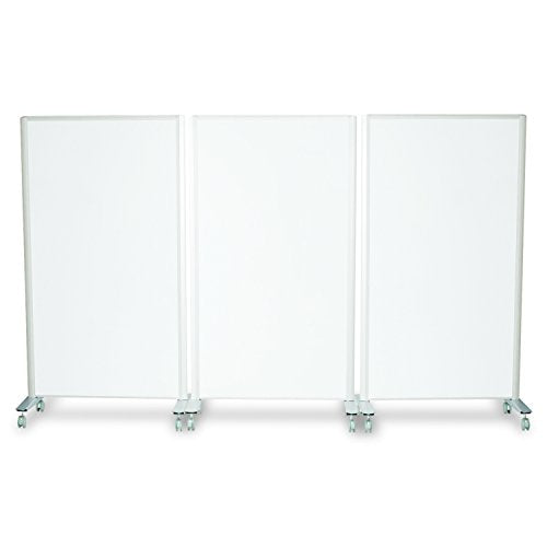 Best-Rite Mobile Lumina Room Divider, Double Sided Magnetic Whiteboard Panel, Platinum Frame (74861)