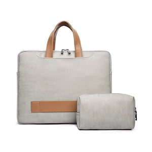 FENXIXI Women Laptop Bag PU Leather Notebook Case Carrying Briefcase Men Handbags Shoulder Sleeve Bag (Color : C, Size : 14-inch)