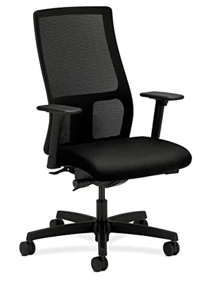 HON Ignition Series Mid-Back Work Chair - Black Mesh Office Desk Chair (HIWM2)