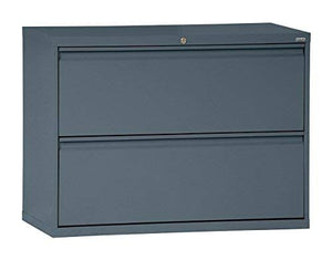 Sandusky Lee LF8F302-02 800 Series 2 Drawer Lateral File Cabinet, 19.25" Depth x 28.375" Height x 30" Width, Charcoal