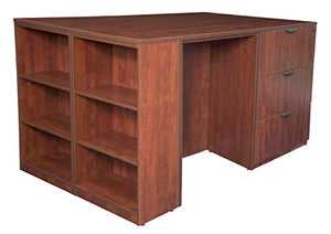 Regency Legacy Stand Up Storage Set with Three Lateral Files, Desk, Bookcase Ends - 85" x 42", Cherry by Regency