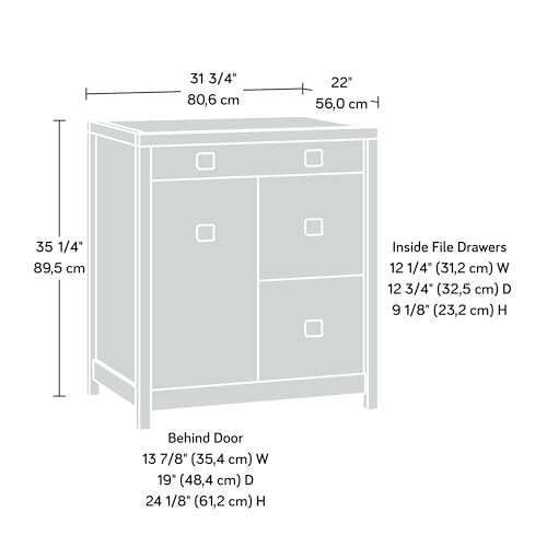 Sauder Cannery Bridge Credenza, Sindoori Mango Finish, L: 31.73" x W: 22.05" x H: 35.24