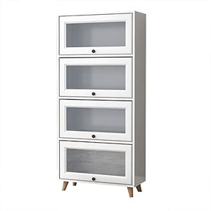 HARAY Multi-Layer Bookshelf with Door Dust-Proof Floor-to-Ceiling Storage Cabinet Rack