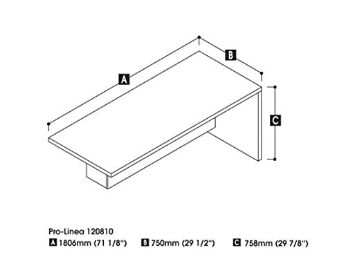 Bestar Pro-Linea Return Table, White
