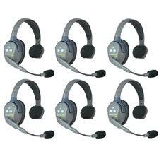 EARTEC HUB6S UltraLITE 6 Person Intercom System with 6 Single Headsets
