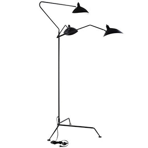 Modway View Stainless Steel Floor Lamp, Black