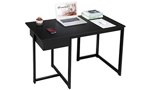 GreenForest Large L Shaped Desk and Computer Desk Bundle, Industrial Gaming Writing Desk Home Office Furniture Set, Black