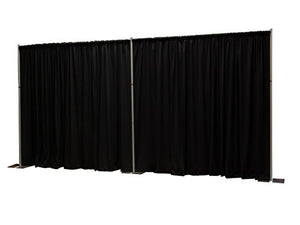 OnlineEEI, Premier Pipe and Drape Backdrop or Room Divider Kit, 8ft x 20ft (Black)