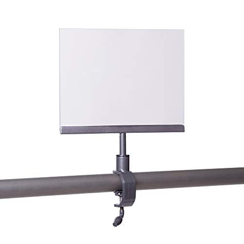 Grey Universal Clamp On 5.5" x 7" Acrylic Frame Sign Holder, Retail Rack Card Display, 10" H, 24 Pack