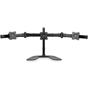 StarTech.com Triple Monitor Stand - Articulating – For Monitors 13” to 27” Adjustable VESA Computer Monitor Stand for 3 Monitor Setup – Steel – Black (ARMBARTRIO2)