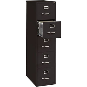 Hirsh Industries 5 Drawer Letter Width Vertical File Cabinet Black