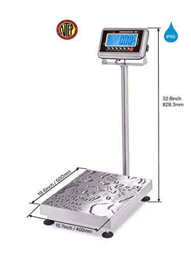 VisionTechShop Stainless Steel Bench Scale, 200lb Capacity, NTEP Legal for Trade