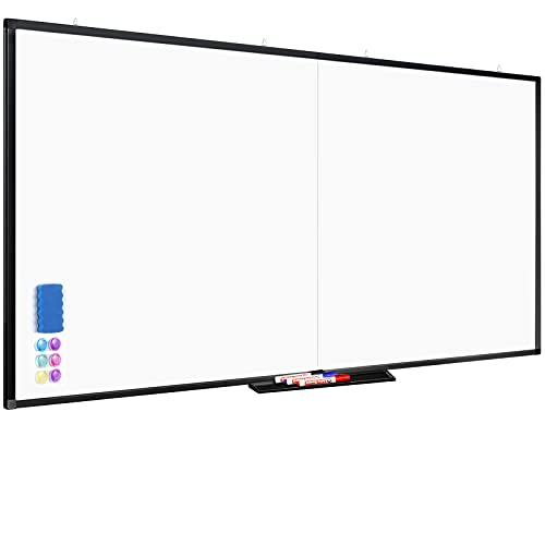 Large Whiteboard for Wall, maxtek 72 x 40 inches Dry Erase Board Magnetic White Board with Marker Tray 1 Eraser 3 Markers 6 Magnets | Foldable Memo Whiteboard for Office Home School