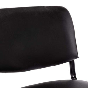 Wahson Stackable Guest Chairs Set of 5, Vinyl Leather, Metal Frames - Black