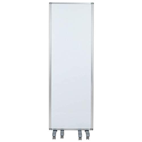 Offex Modern Double Sided Mobile Magnetic Dry Erase Whiteboard Partition Privacy Screen with Dual-Wheel Locking Casters, 72"H x 24"W - White/Gray, Perfect for Office, Classroom or Learning Environment