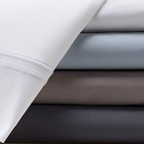 MALOUF Supima Premium Cotton Sheets-100 Percent American Grown Long Staple-Sateen Weave-Extra Deep Pockets-Single Ply-600 Thread Count-Split King-Smoke, Split King