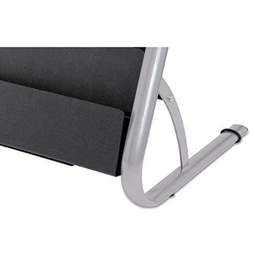 ALBA Literature Floor Display Rack, 8-Pocket, BLK/Chrome