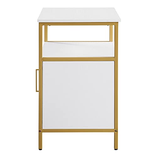 OSP HOME FURNISHINGS Designs Modern Life Contemporary Utility Table and Printer Stand with Storage Cabinet, White.