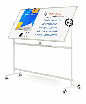 Easel-Style Dry Erase Boards Mobile 36 x 71 Inches Double Sided Whiteboard with Aluminum White Frame Pizarra Blanca Magnetica Móvil