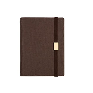 DYCSY Business Affairs High-grade Office Leather Surface Removable Spiral Loose-leaf Notebook 6 Holes Multifunctional Notepad (Color : Brown)