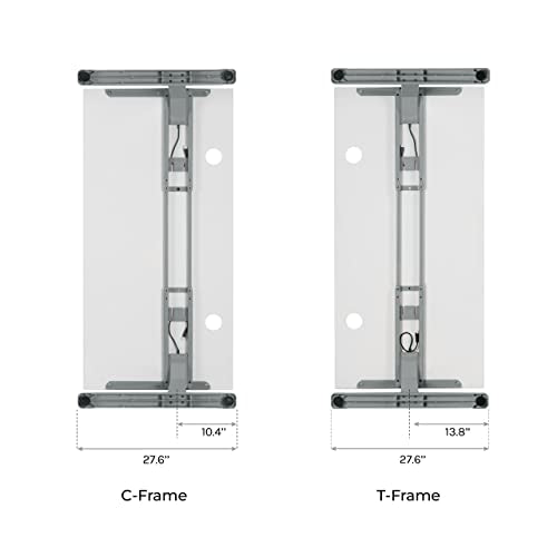 UPLIFT Desk Ash Gray Laminate Standing Desk 60x30 2-Leg V2 C-Frame White Advanced Keypad Wire Management Kit