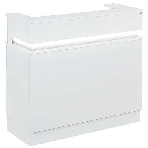 Dir Reception Desk with LED Lights in White - Langara