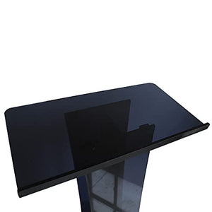 None Black Acrylic Podium Stand for Churches, Portable Lecterns & Pulpits