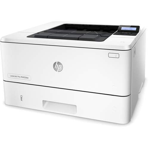 HP Laserjet Pro M402dw Monochrome Laser Printer (C5F95A) with Power Strip Surge Protector and Electronics Basket Microfiber Cleaning Cloth