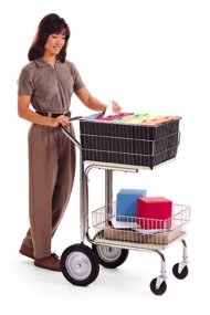 Charnstrom Compact Wire Basket Mail Cart (M214)