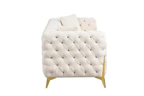 Generic Modern Living Room Set in Cream Wood - 2 Piece
