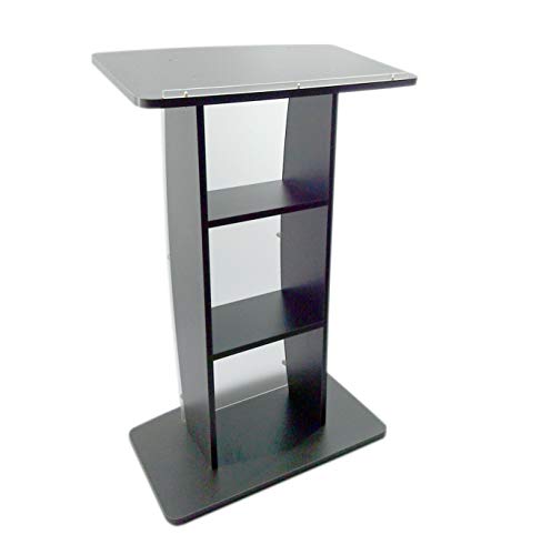 FixtureDisplays 44.3" Tall Curved Frosted Front Acrylic Podium in Dark Grey