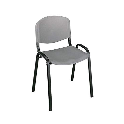 Pemberly Row Stack Stacking Chair Set in Charcoal (Set of 4)