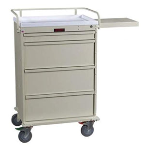 MS3C 4 Drawer Punch Card Medication Cart 46.5"H x 29.5"W x 22.5"D Beige/Sand