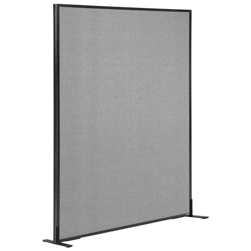 Global Industrial Freestanding Office Partition Panel, Gray 48-1/4"W x 60"H