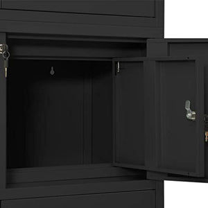 QZZCED Office Cabinet with Lockable Doors, Anthracite Steel, 35.4"x15.7"x70.9