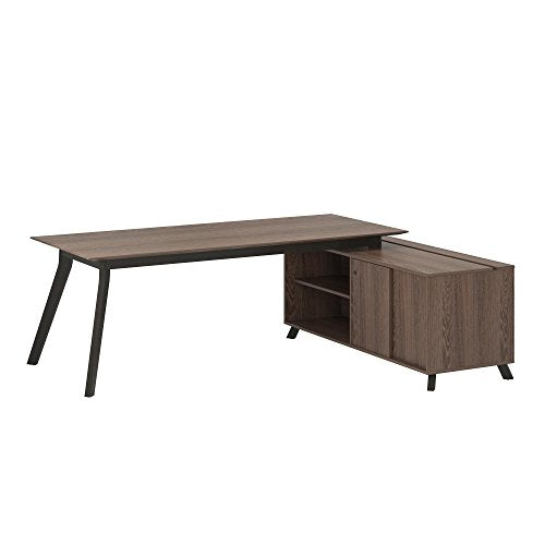 Ameriwood Home 9291196COM AX1 L-Shape Desk, Medium Brown