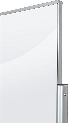 Best-Rite Visionary Move Double Sided Mobile Magnetic Glass Whiteboard Easel, 4x6 Feet, (74951)