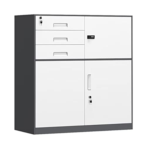 WAOCEO Vertical File Cabinet with Lock, 3-Drawer Filing Cabinet - Grey, Fully Assembled
